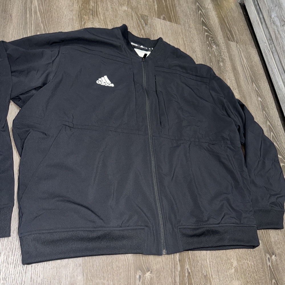 Mens adidas Urban Bomber Jacket FQ1308 Size: 3XL Black Zip Player Issue